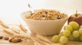 Healthy Breakfast of Cereal and Fresh Fruit. Royalty Free Stock Photo