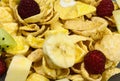 Healthy breakfast with cereal and fruit, close-up Royalty Free Stock Photo