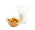 Healthy breakfast with cereal and glass of milk Royalty Free Stock Photo