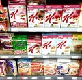 Healthy breakfast cereal in the supermarket