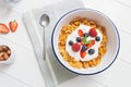 Healthy breakfast with cereals and berries in an e Royalty Free Stock Photo