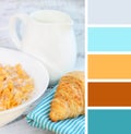 Healthy breakfast. color palette swatches Royalty Free Stock Photo