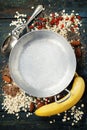 Healthy breakfast composition with space for text Royalty Free Stock Photo