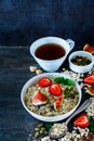 Healthy breakfast composition Royalty Free Stock Photo