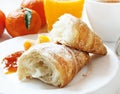Healthy Breakfast with Croissants Royalty Free Stock Photo
