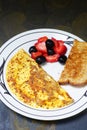 Egg Omelet with Fruit and Toast Royalty Free Stock Photo