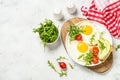 Healthy breakfast with egg, toast and salad. Royalty Free Stock Photo