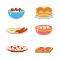 Healthy breakfast food vector. Royalty Free Stock Photo