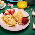 Healthy breakfast with fresh hot pancakes Royalty Free Stock Photo