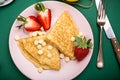 Healthy breakfast with fresh hot pancakes Royalty Free Stock Photo