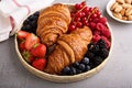 Healthy breakfast with freshly baked croissants and berries Royalty Free Stock Photo