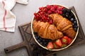 Healthy breakfast with freshly baked croissants and berries Royalty Free Stock Photo