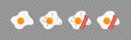 Healthy breakfast with fried eggs and bacon vector illustration. Fried eggs and bacon for breakfast design