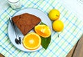 Healthy breakfast fruit bread and milk Royalty Free Stock Photo