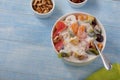 Healthy breakfast of fruit salad closeup Royalty Free Stock Photo
