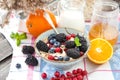 Healthy breakfast with granola and berries Royalty Free Stock Photo