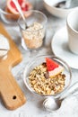 Healthy breakfast: granola in bowl