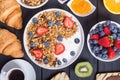 Granola yogurt and berries Royalty Free Stock Photo