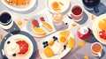 Healthy breakfast illustration - Generative AI