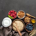 Healthy breakfast ingredients Royalty Free Stock Photo