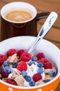 Healthy breakfast -muesli and coffee Royalty Free Stock Photo