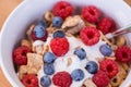 Healthy breakfast -muesli and fresh fruits Royalty Free Stock Photo