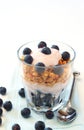 Healthy breakfast with muesli, yogurt and berries Royalty Free Stock Photo