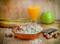 Healthy breakfast - oat flakes Royalty Free Stock Photo