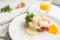 Healthy breakfast with poached eggs Royalty Free Stock Photo