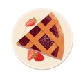 Healthy breakfast strawberry pie vector concept