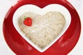 Healthy breakfast of strawberry porridge / oatmeal. Royalty Free Stock Photo