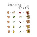 Healthy breakfast toasts idea.