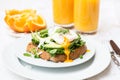 Healthy Breakfast with Wholemeal Bread Toast and Poached Egg Royalty Free Stock Photo