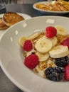 A Healthy Breakfast of Yogurt Granola and Fruits