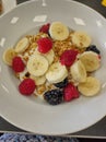 A Healthy Breakfast of Yogurt Granola and Fruits