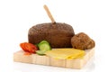 Healthy brown bread with cheese Royalty Free Stock Photo