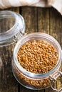 Healthy brown linseeds. Royalty Free Stock Photo