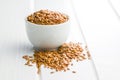 Healthy brown linseeds. Royalty Free Stock Photo