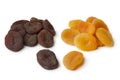 Healthy brown and orange dried apricot fruit