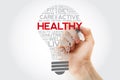 HEALTHY bulb word cloud collage with marker, health concept background Royalty Free Stock Photo