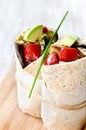 Healthy burrito wraps with roasted vegetables Royalty Free Stock Photo