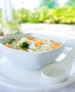 Healthy cabbage and sweet potato soup Royalty Free Stock Photo