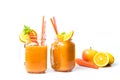 Carrot smoothie in a jar isolated Royalty Free Stock Photo