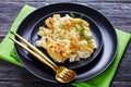 Healthy casserole cauliflower cheese on a plate