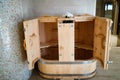 Cedar sauna in spa resort Royalty Free Stock Photo