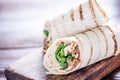 Healthy chicken grilled tortilla