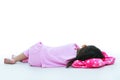 Healthy children concept. Back view of asian girl sleeping peace Royalty Free Stock Photo