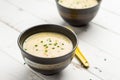 Healthy chinese corn soup dish.