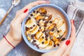 Healthy chocolate smoothie bowl