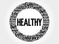 HEALTHY circle stamp word cloud